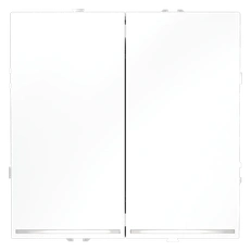 Изображение Проходной переключатель встраиваемый VOLTUM S70 двухклавишный с подсветкой 10А (белый матовый)